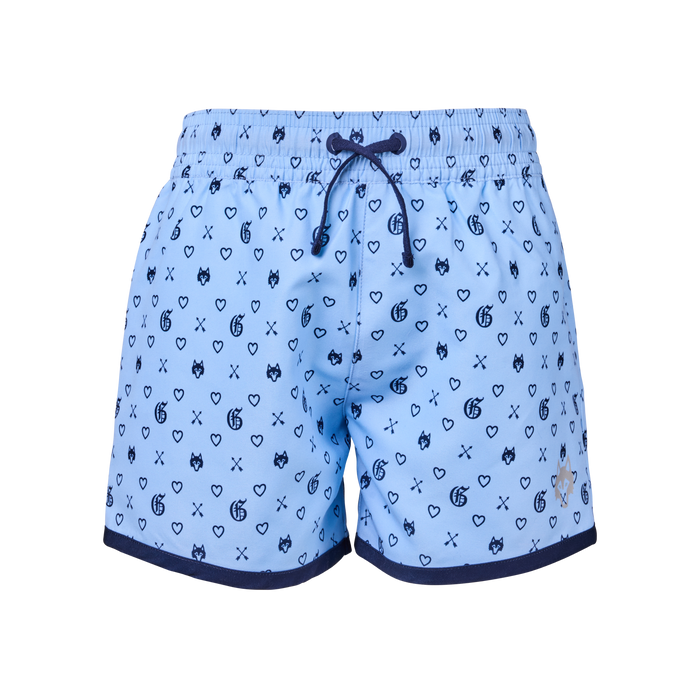 Wolf Blue Boy's G.O.A.T. Torch Swim Short - Front View, Wolf Print | Greyson Clothiers