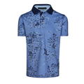 Falcon Blue Nature-Print Boy's In The Dunes Short Sleeve Polo - Front View | Greyson Clothiers
