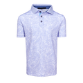 Jellyfish Boy's Island Hunt Short Sleeve Polo - Front View, Botanical Print | Greyson Clothiers