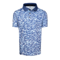 Wolf Blue Camo Print Boy's Short Sleeve Polo - Front View | Greyson Clothiers