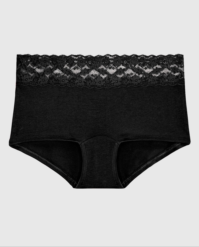 Boyshort Panty in Tuxedo Black
