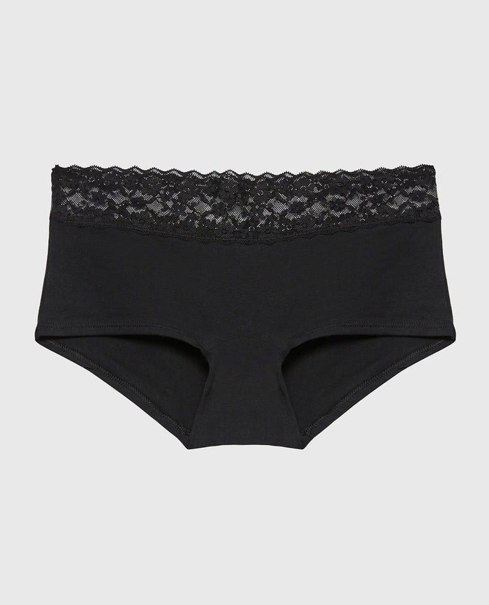Boyshort Panty in Tuxedo Black