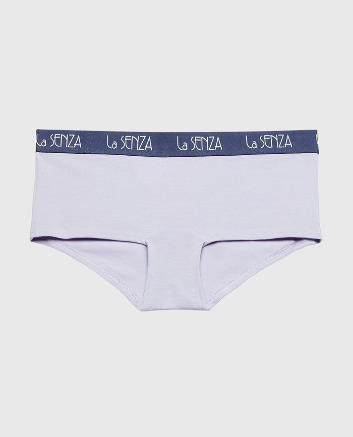 Boyshort Panty with Art Deco Logo in Blue