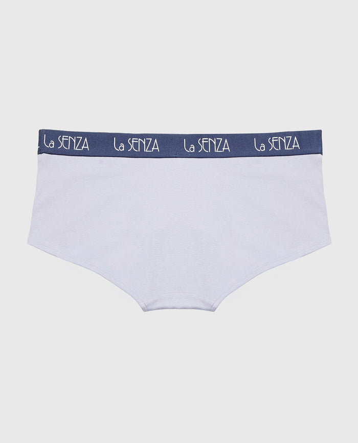 Boyshort Panty with Art Deco Logo in Blue