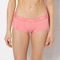 Boyshort Panty with Art Deco Logo in Pink Lemonade Heather