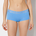 Boyshort Panty With Lace Trim in Azure Blue