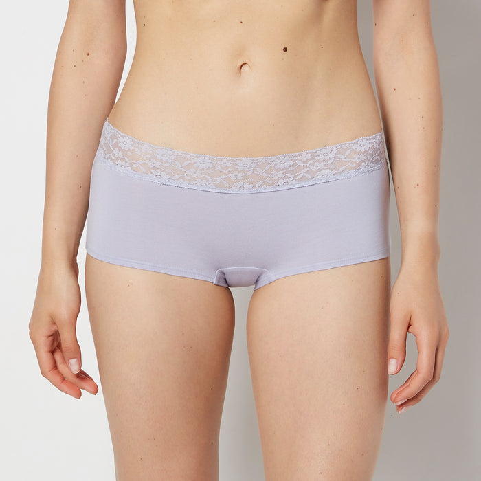 Boyshort Panty With Lace Trim in Cosmic Sky
