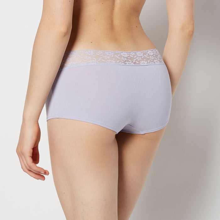 Boyshort Panty With Lace Trim in Cosmic Sky