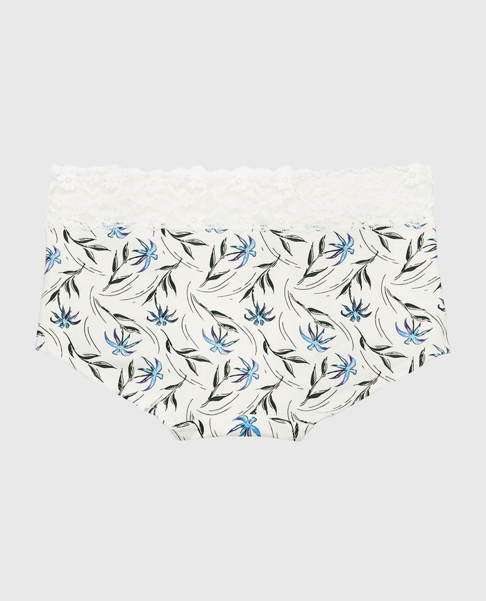 Boyshort Panty With Lace Trim in Falling Foliage