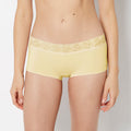 Boyshort Panty With Lace Trim in Pale Banana