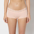 Boyshort Panty With Lace Trim in Tropical Peach