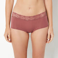 Boyshort Panty With Lace Trim in Wild Ginger