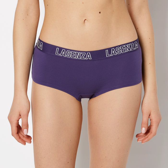 Boyshort Panty With Logo in Mulberry Purple
