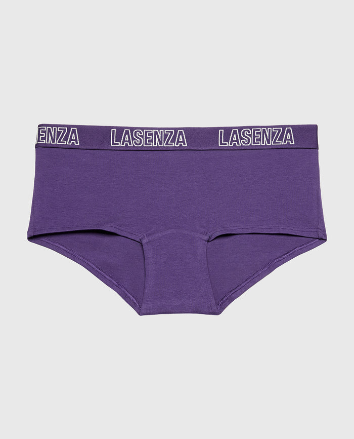 Boyshort Panty With Logo in Mulberry Purple