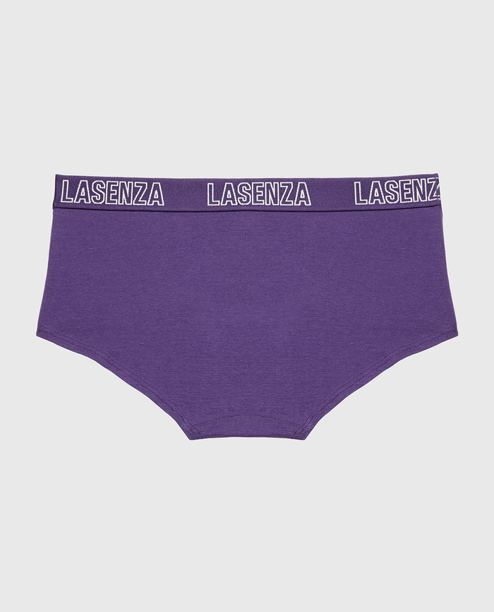 Boyshort Panty With Logo in Mulberry Purple