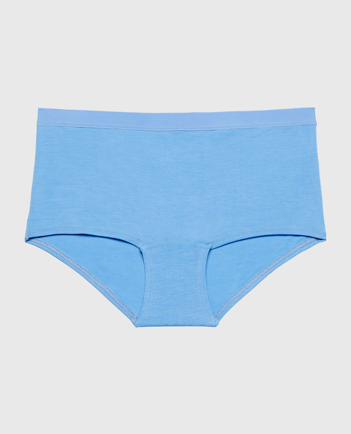 Boyshort Panty With Vanishing Trim in Azure Blue