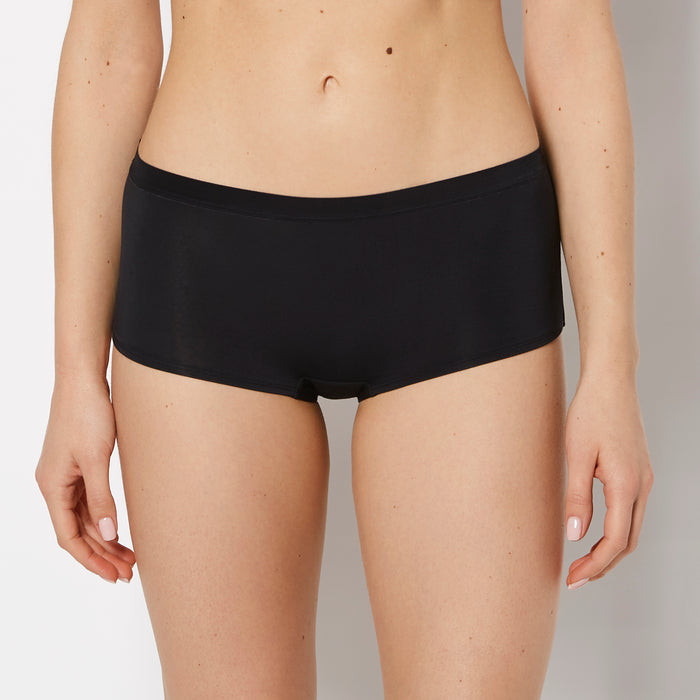 Boyshort Panty with Vanishing Trim in Tuxedo Black