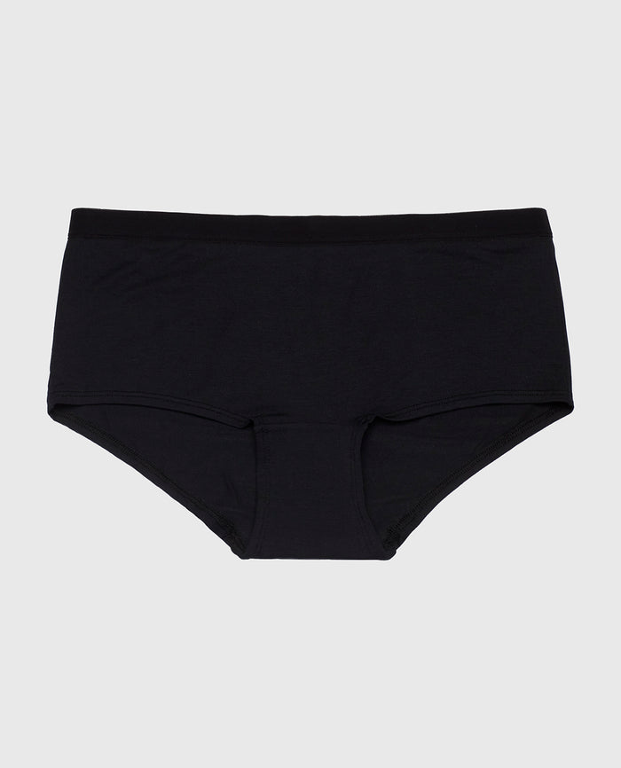 Boyshort Panty with Vanishing Trim in Tuxedo Black