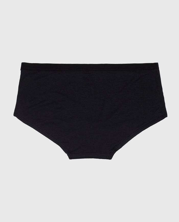 Boyshort Panty with Vanishing Trim in Tuxedo Black