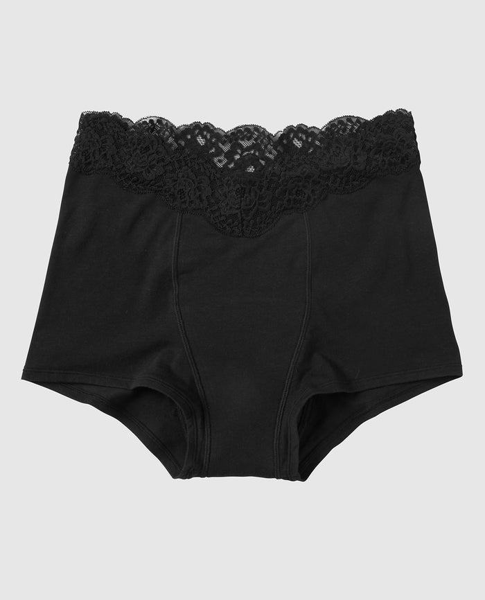 Boyshort Period Panty in Smoulder Black