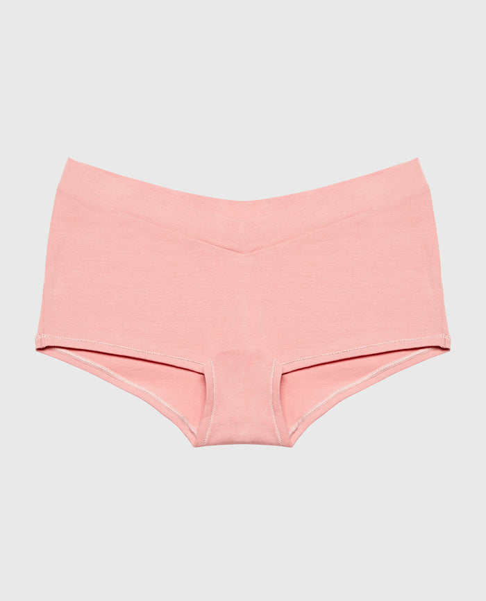 Boyshort Wide Waist Cotton Panty in Rose Elegance