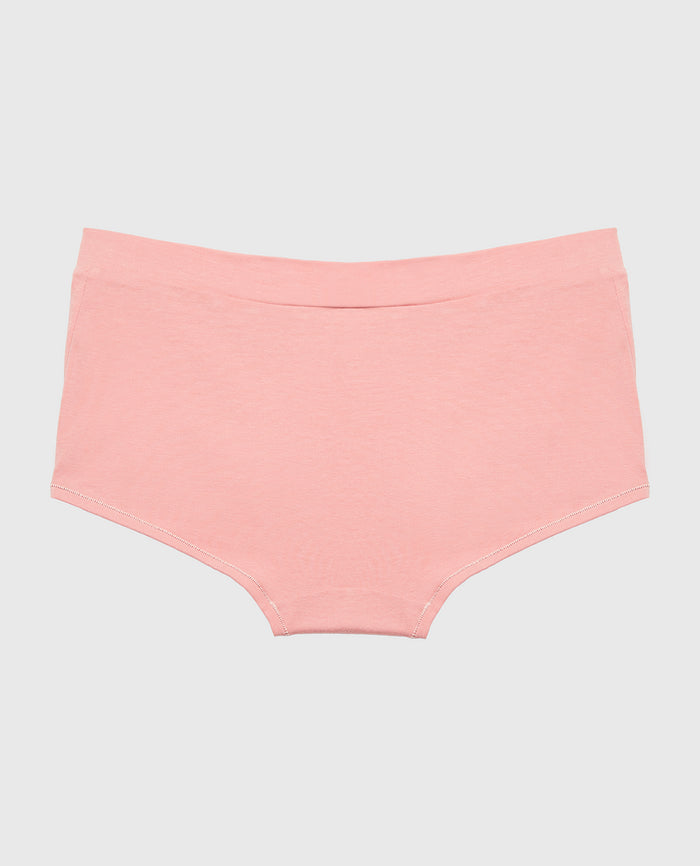 Boyshort Wide Waist Cotton Panty in Rose Elegance