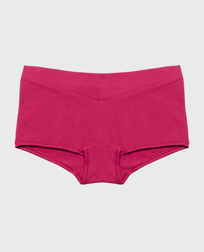 Boyshort Wide Waist Cotton Panty in Sangria