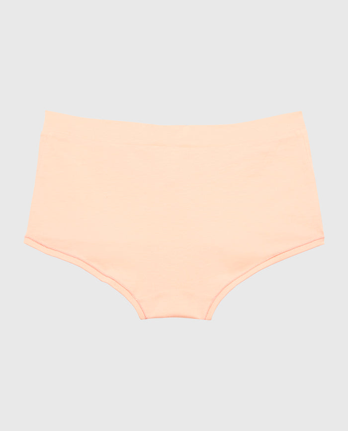 Boyshort Wide Waist Cotton Panty in Tropical Peach