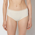 Brief Panty with Lace Trim in Pearled Ivory