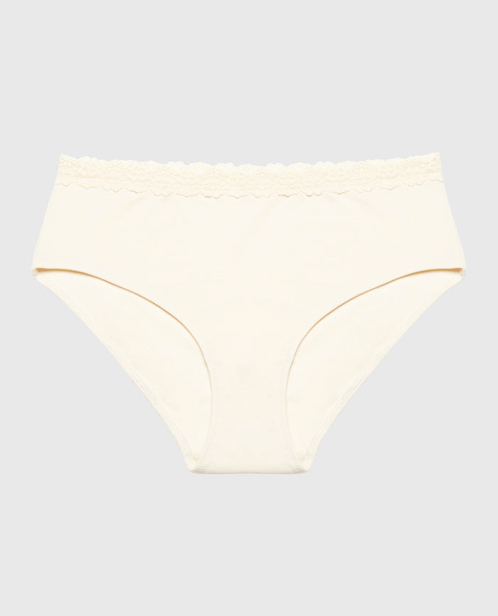 Brief Panty with Lace Trim in Pearled Ivory