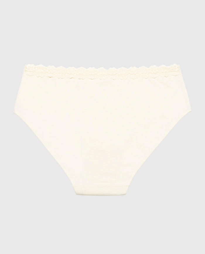 Brief Panty with Lace Trim in Pearled Ivory