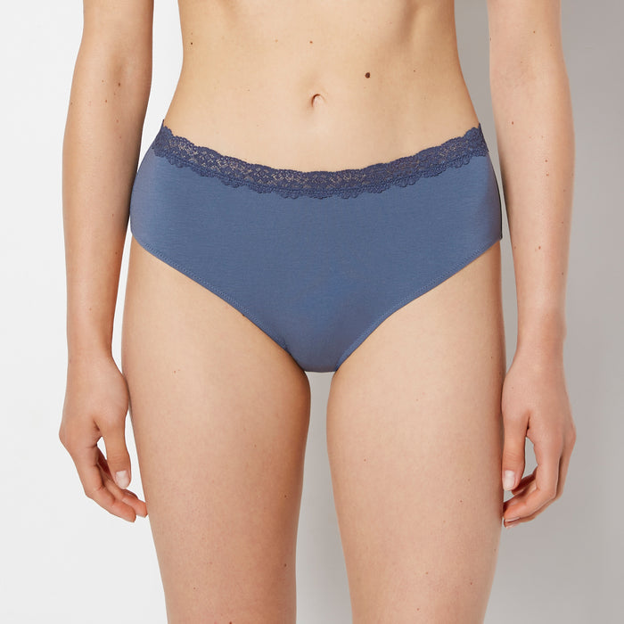 Brief Panty with Lace Trim in Vintage Indigo