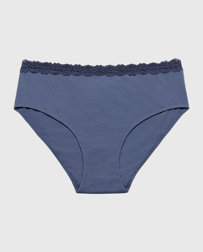 Brief Panty with Lace Trim in Vintage Indigo