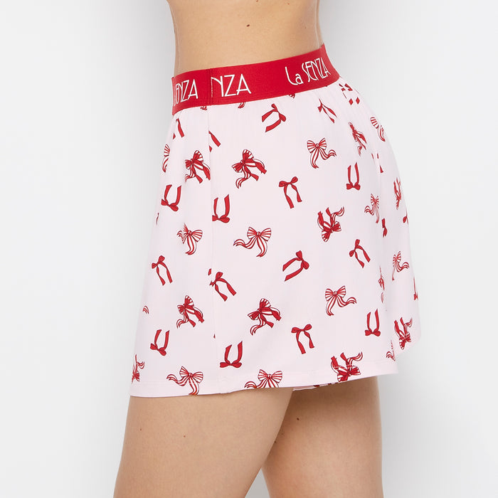 Brush Jersey Shorts with art deco logo in Big Sweet Bows