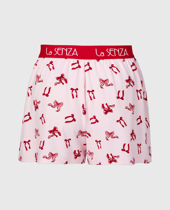 Brush Jersey Shorts with art deco logo in Big Sweet Bows
