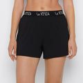 Brush Jersey Shorts with art deco logo in Tuxedo Black