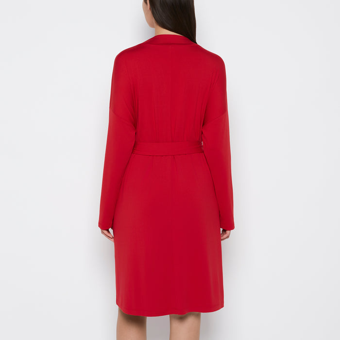Brushed Jersey Robe in Crimson