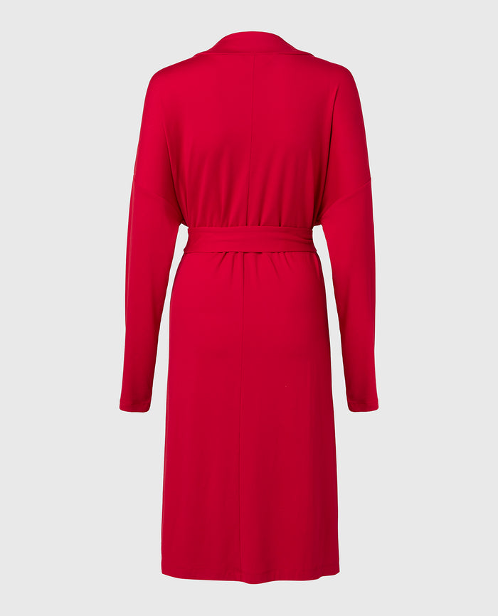 Brushed Jersey Robe in Crimson