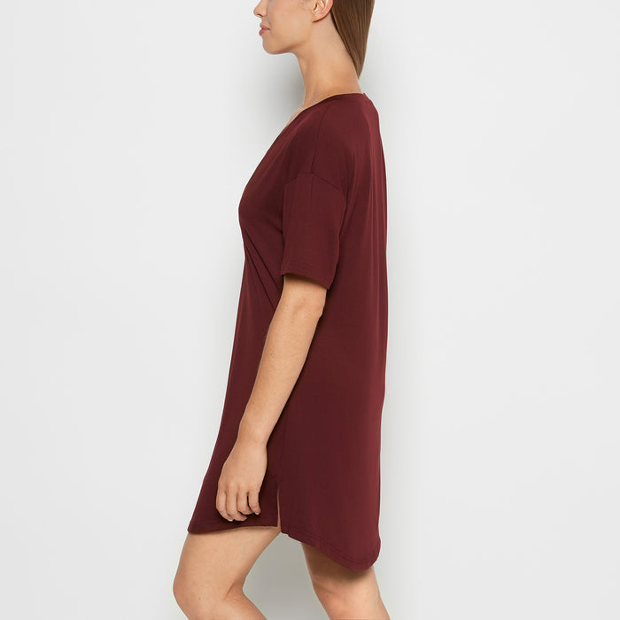 Brushed Jersey Sleep Shirt in Russian Ruby