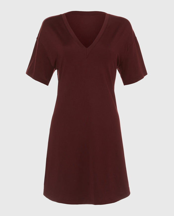 Brushed Jersey Sleep Shirt in Russian Ruby