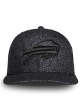 Buffalo Bills Den of Thieves 9Fifty Snapback, black allover pattern, raised tonal Bills logo - Front View | Greyson Clothiers