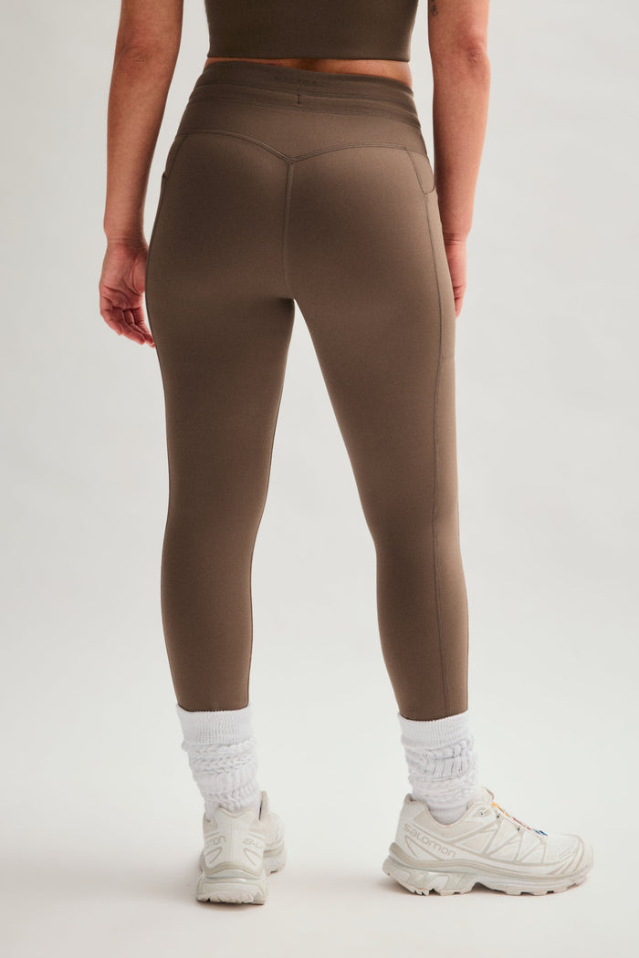 Café Compressive Drawstring Pocket Legging