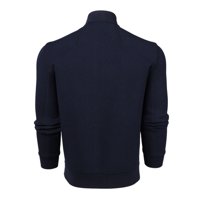 Maltese Blue Calgary Luxe Bomber Jacket - Back View, Ribbed Cuffs | Greyson Clothiers