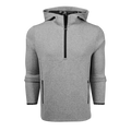 Medium Grey Heather Calgary Quarter-Zip Hoodie - Front View, Camo-Lined Hood, Zippered Pockets | Greyson Clothiers