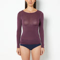 Casual Long Sleeve Top in Blackberry Wine