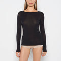 Casual Long Sleeve Top in Tuxedo Black