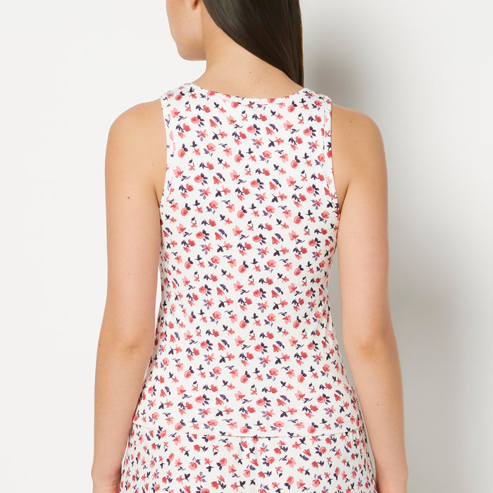 Casual Sleep Jersey High Neck Tank in Breezy Mid Floral