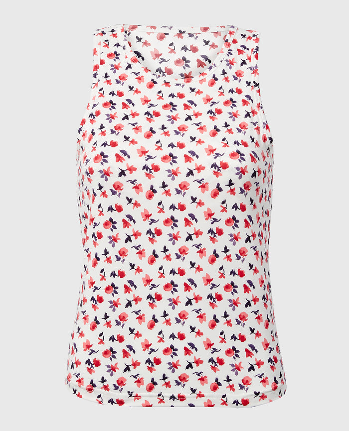 Casual Sleep Jersey High Neck Tank in Breezy Mid Floral
