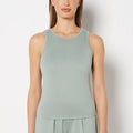 Casual Sleep Jersey High Neck Tank in Iceberg Green