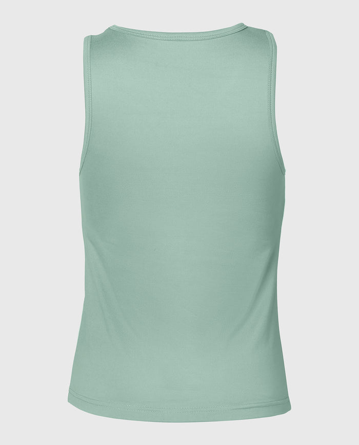 Casual Sleep Jersey High Neck Tank in Iceberg Green